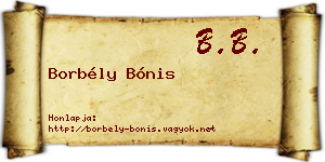 Borbély Bónis névjegykártya
